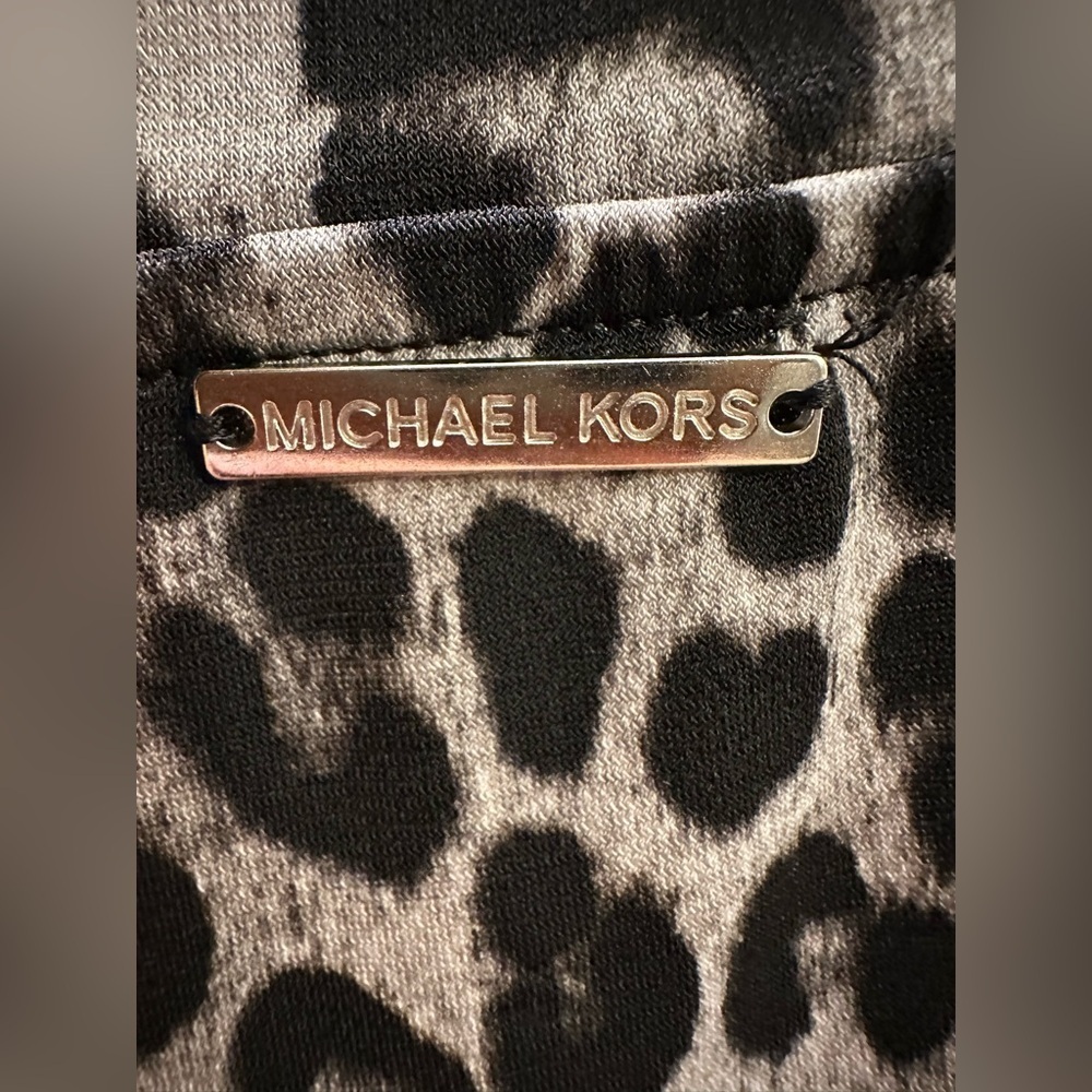 Michael Kors Leopard Print Cold Shoulder Long Sleeve Blouse - Picture 9 of 10